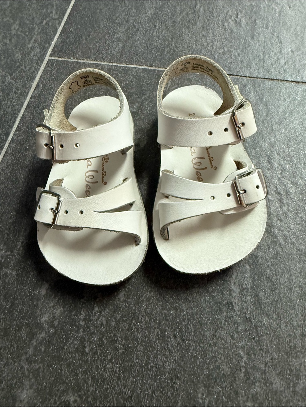 Sea Wees Sun San Infant White Leather Buckle Sandals
